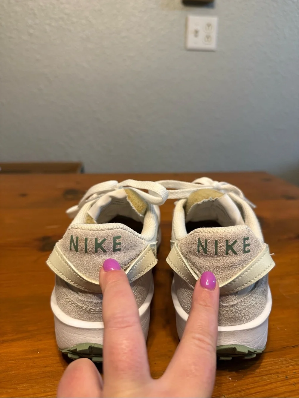Nike Women's Cream and White Sneakers